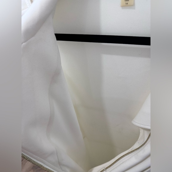 Calvin Klein Women's Cream Zip-Front Dress - Size 14 - Picture 9 of 15